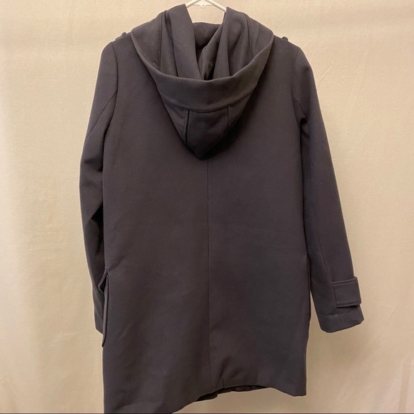 BB Dakota Gray Pea Coat Miner Jacket Toggle Buttons Size Medium Hooded - Picture 10 of 10